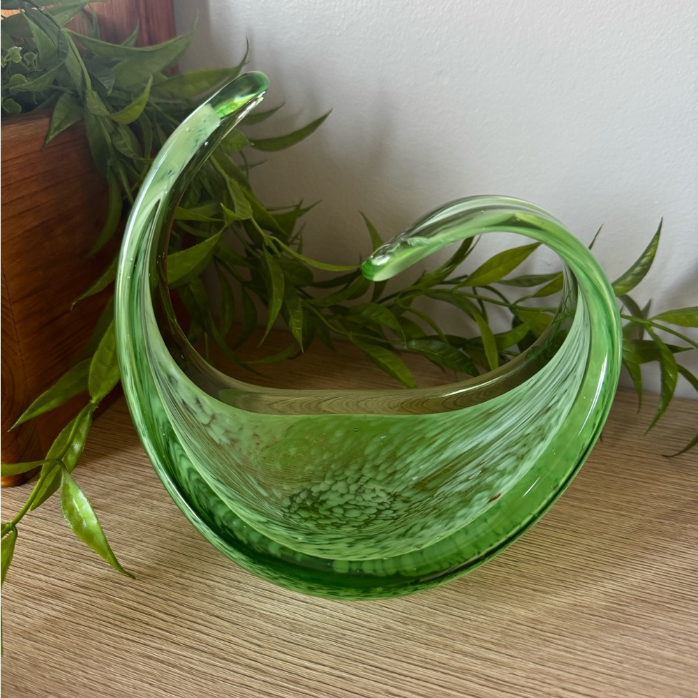 Elegant Green Glass Art Sculpture